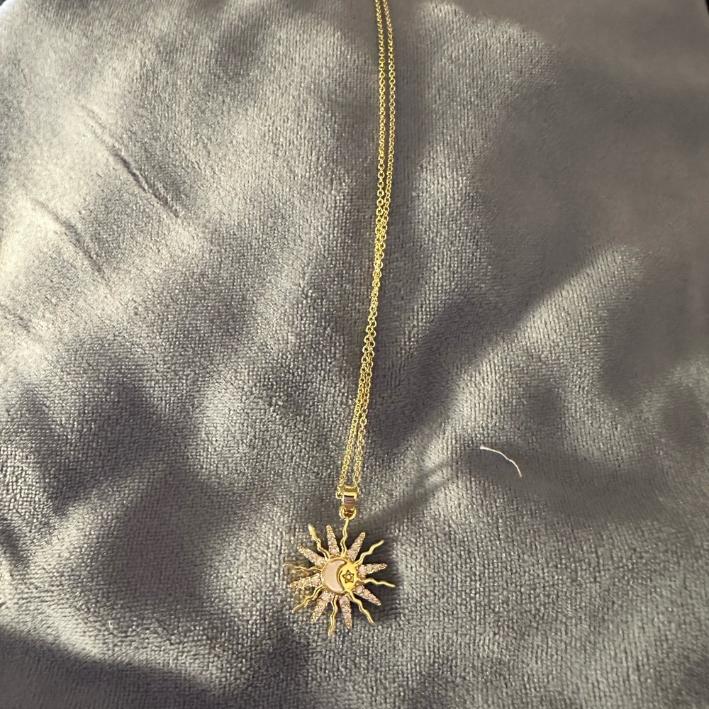 Gold Sun Pendant Necklace